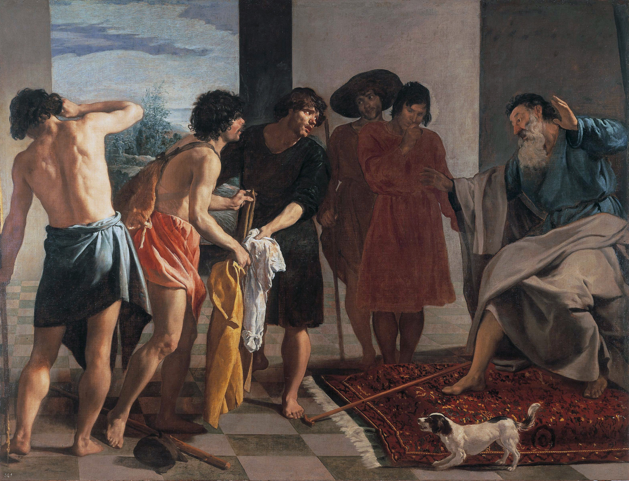 Os irmãos de José mostram sua túnica ensanguentada ao pai Jacó, em pintura de Diego Velázquez, 1630.