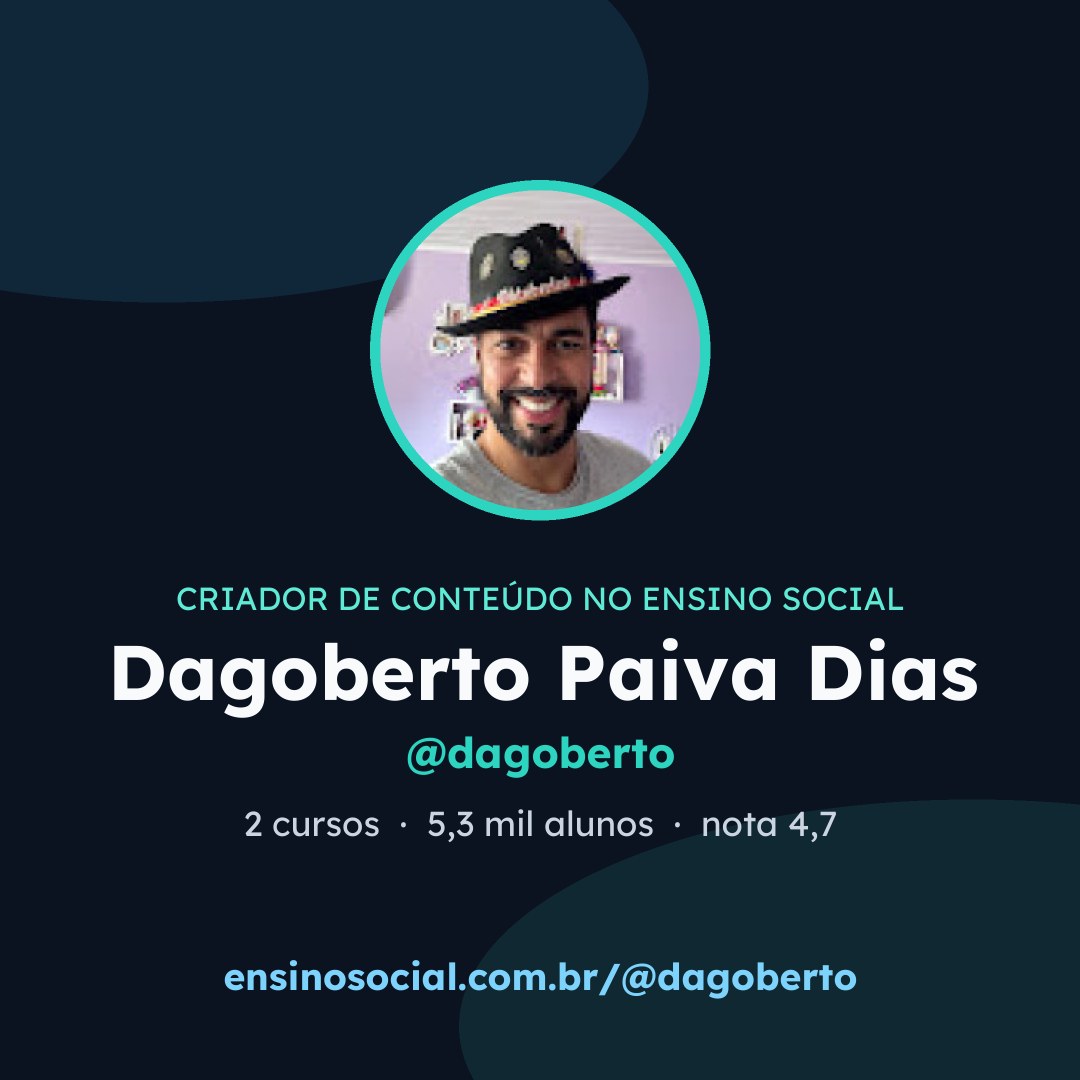 Cartão quadrado de divulgação do perfil, formato post