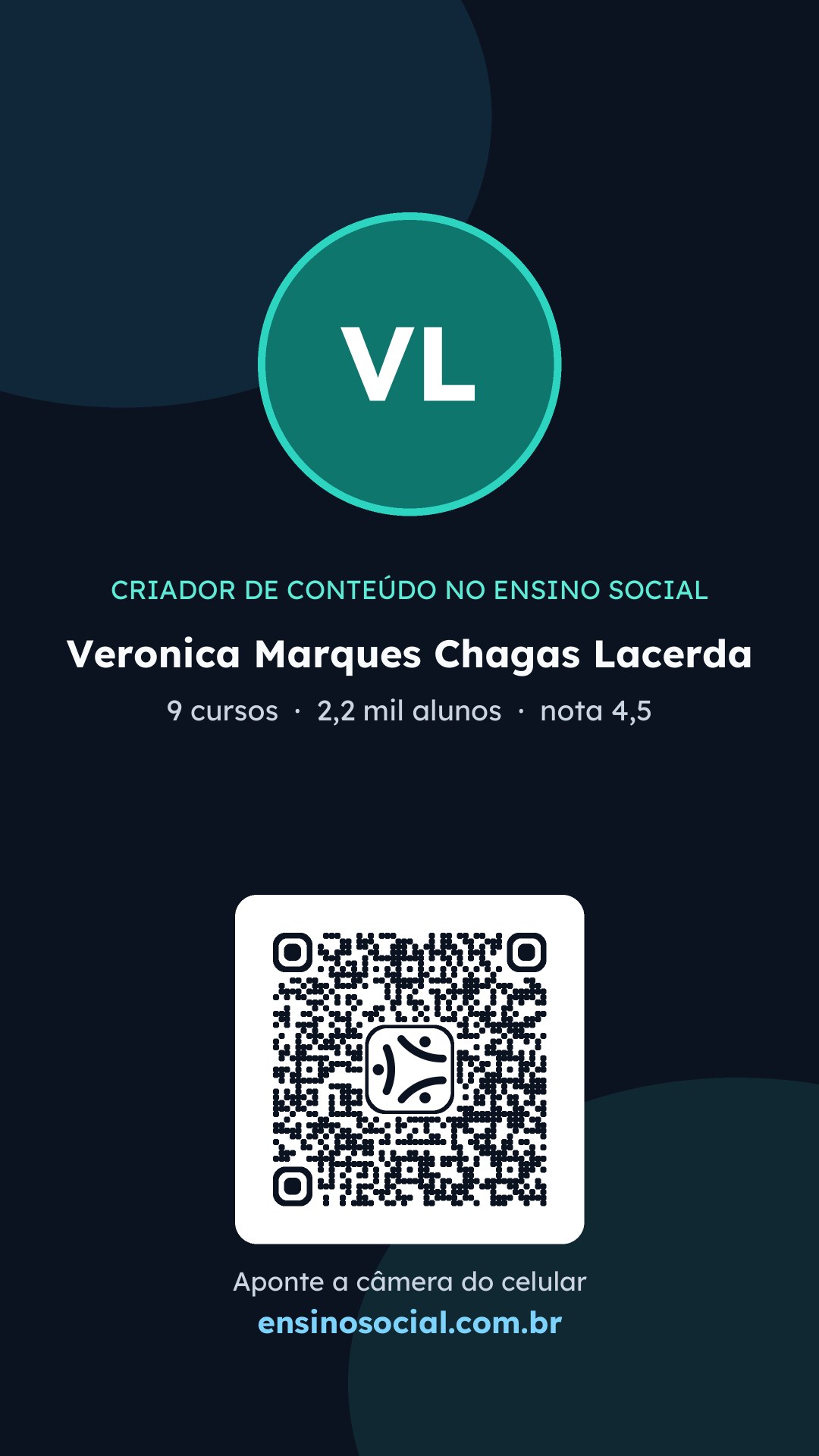 Cartão vertical de divulgação do perfil, formato Stories