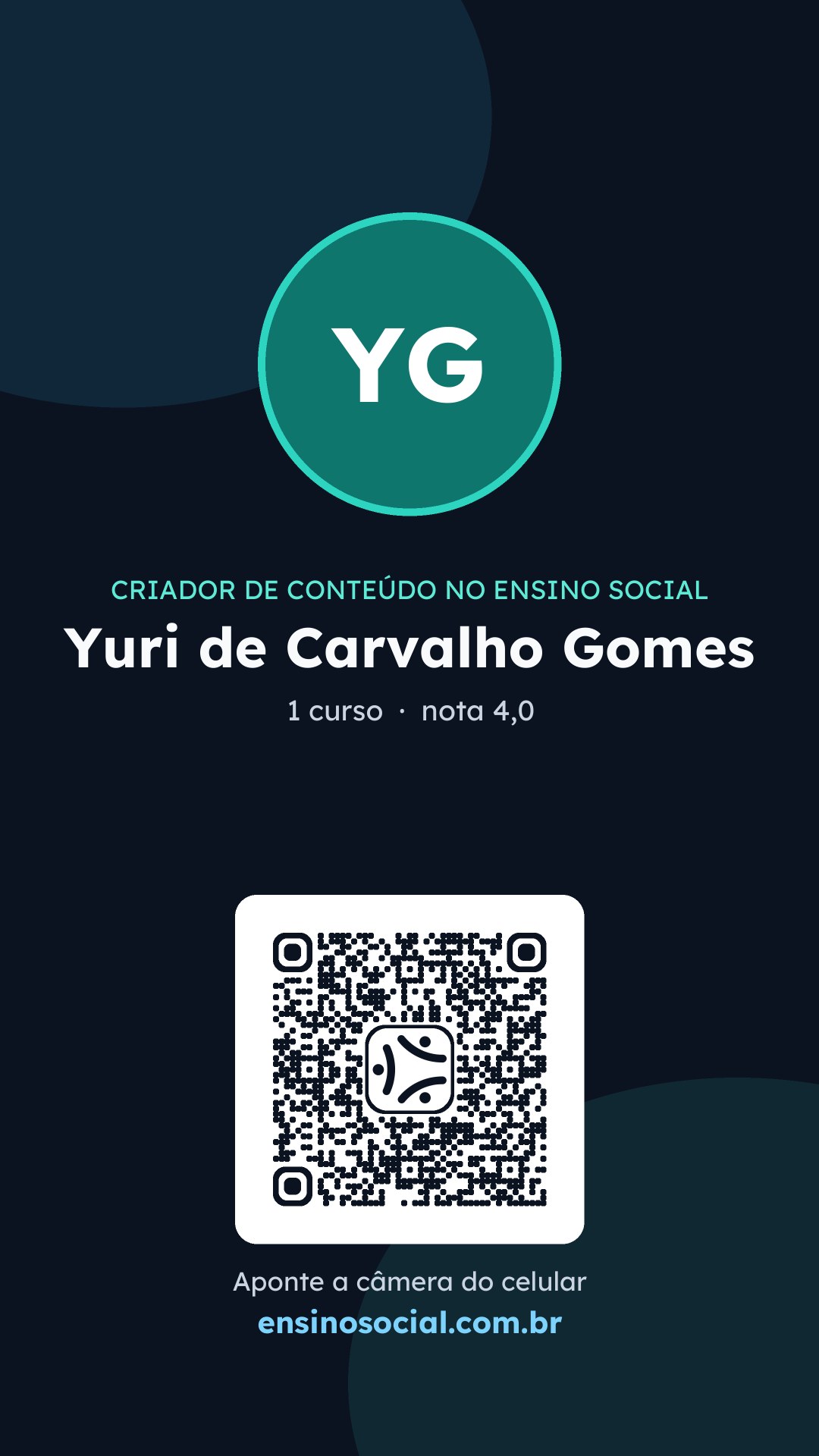 Cartão vertical de divulgação do perfil, formato Stories