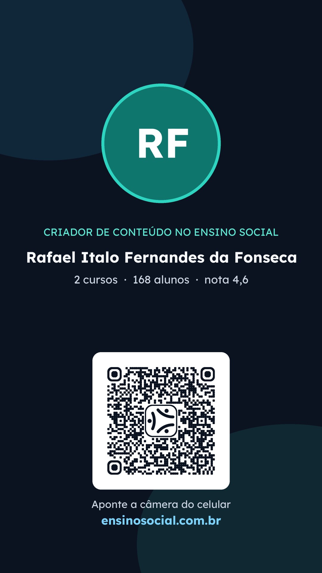 Cartão vertical de divulgação do perfil, formato Stories