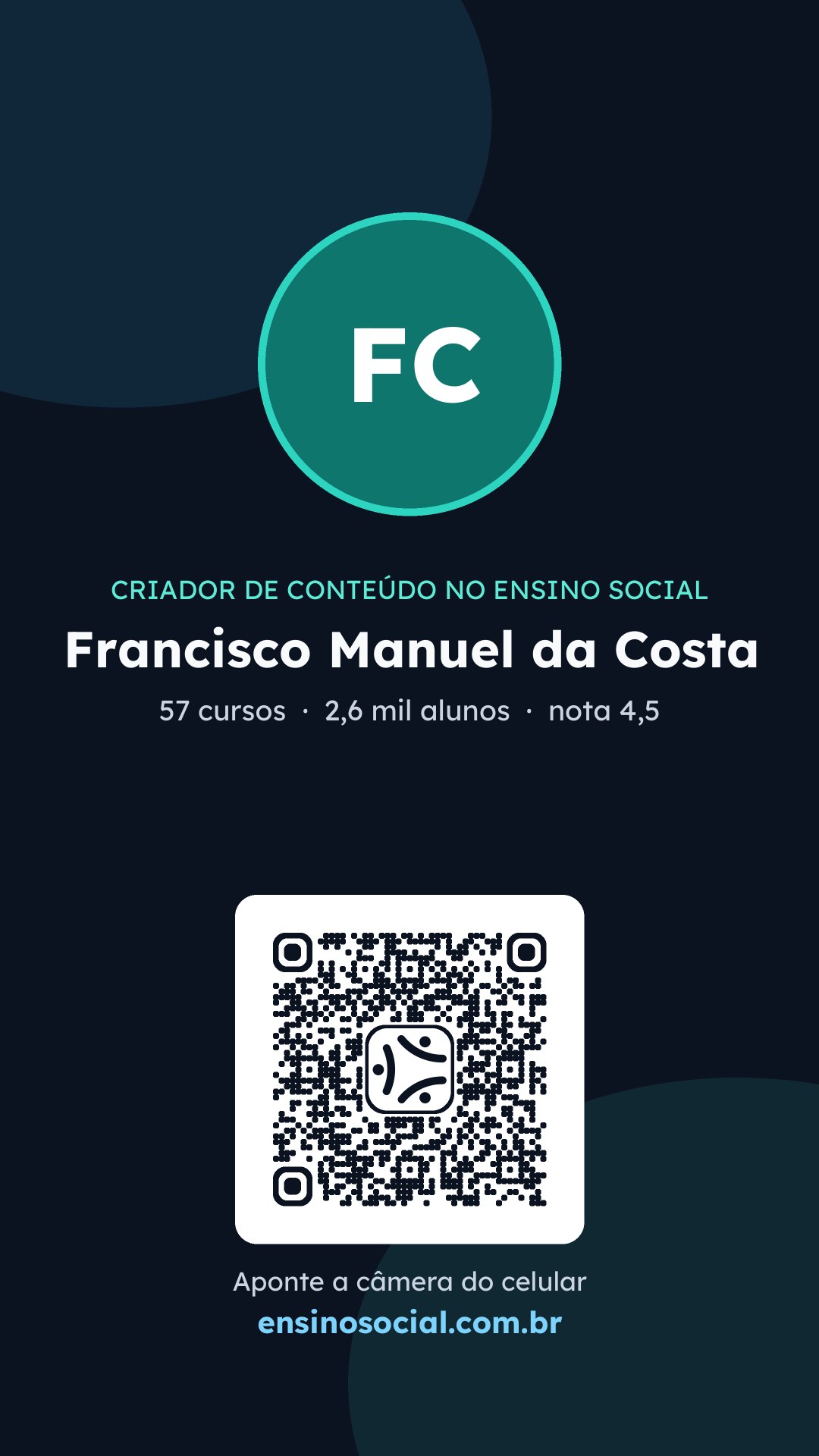 Cartão vertical de divulgação do perfil, formato Stories