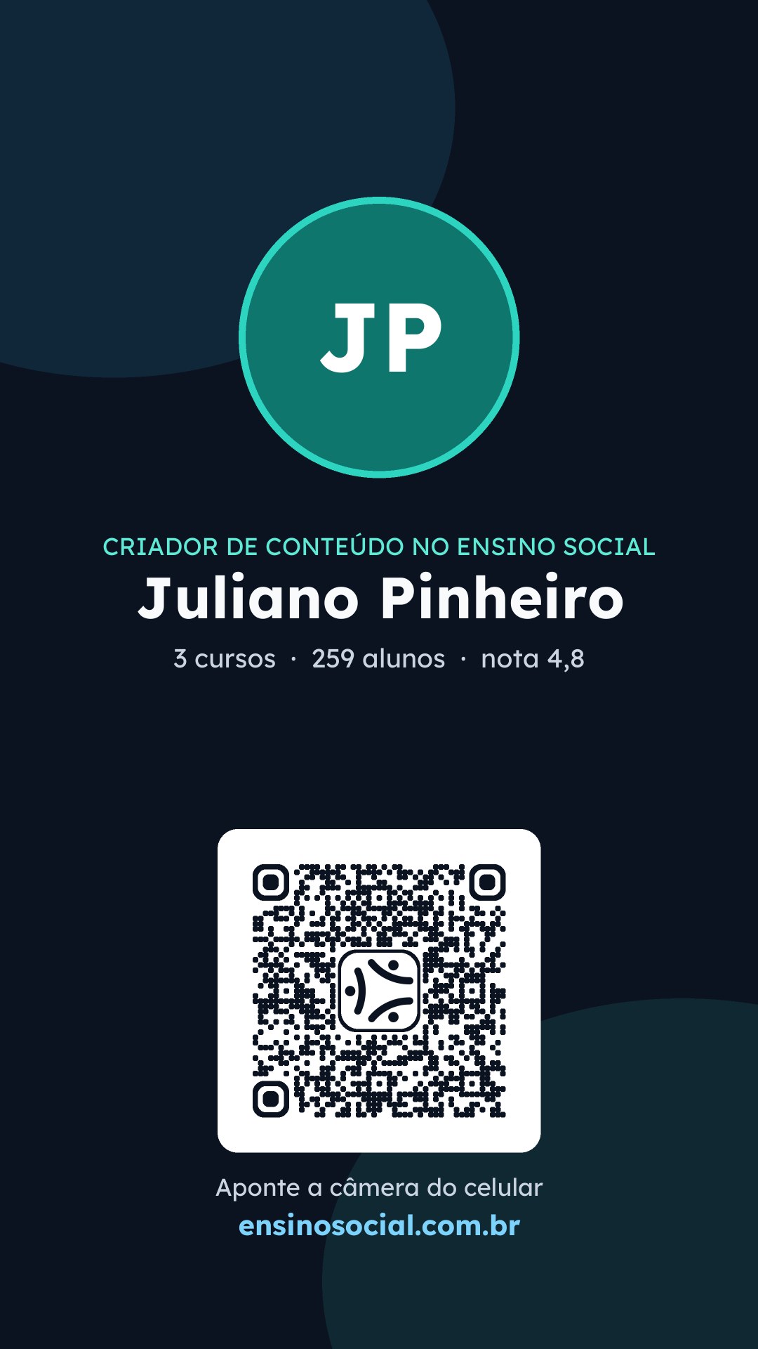 Cartão vertical de divulgação do perfil, formato Stories