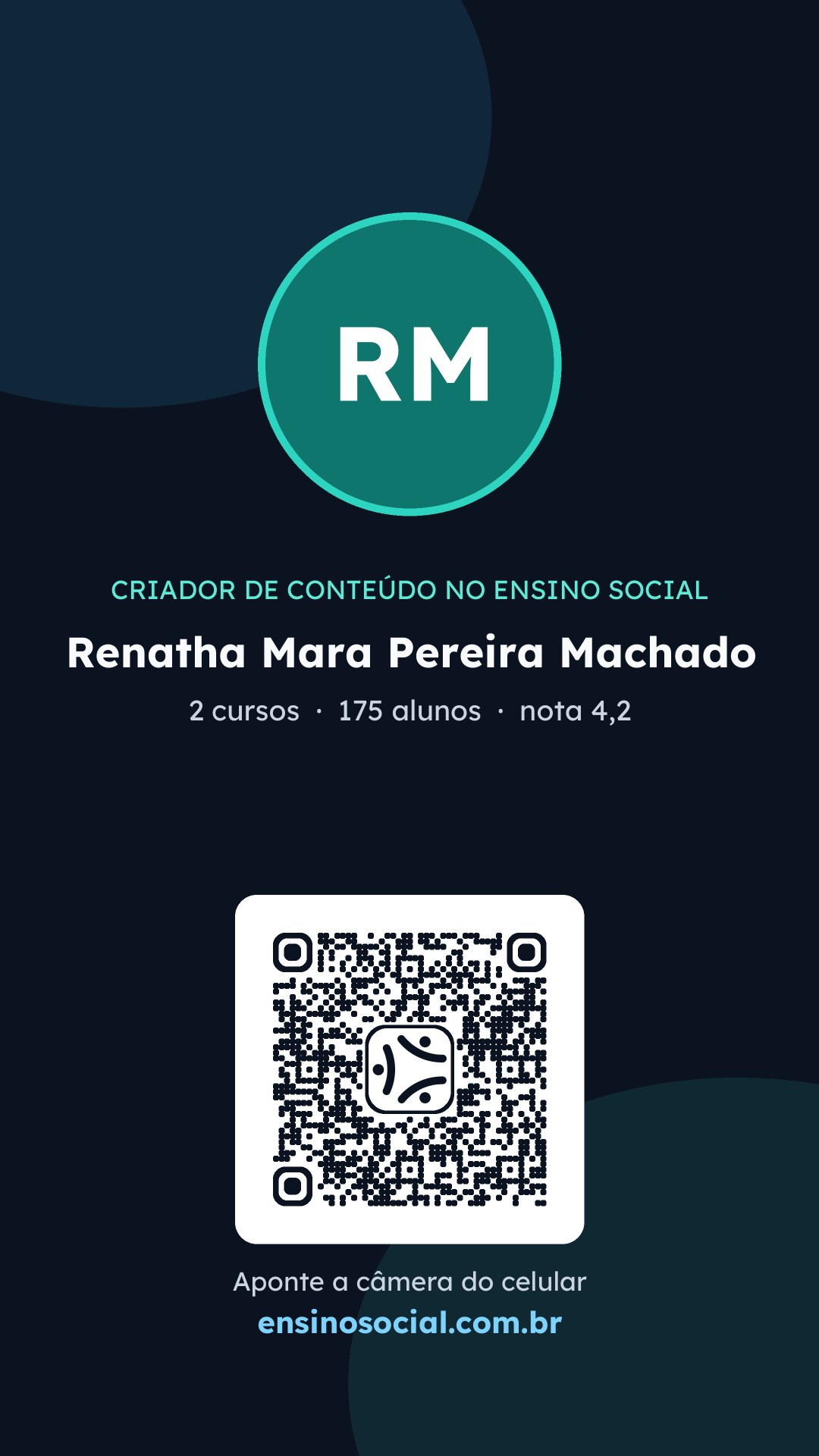 Cartão vertical de divulgação do perfil, formato Stories
