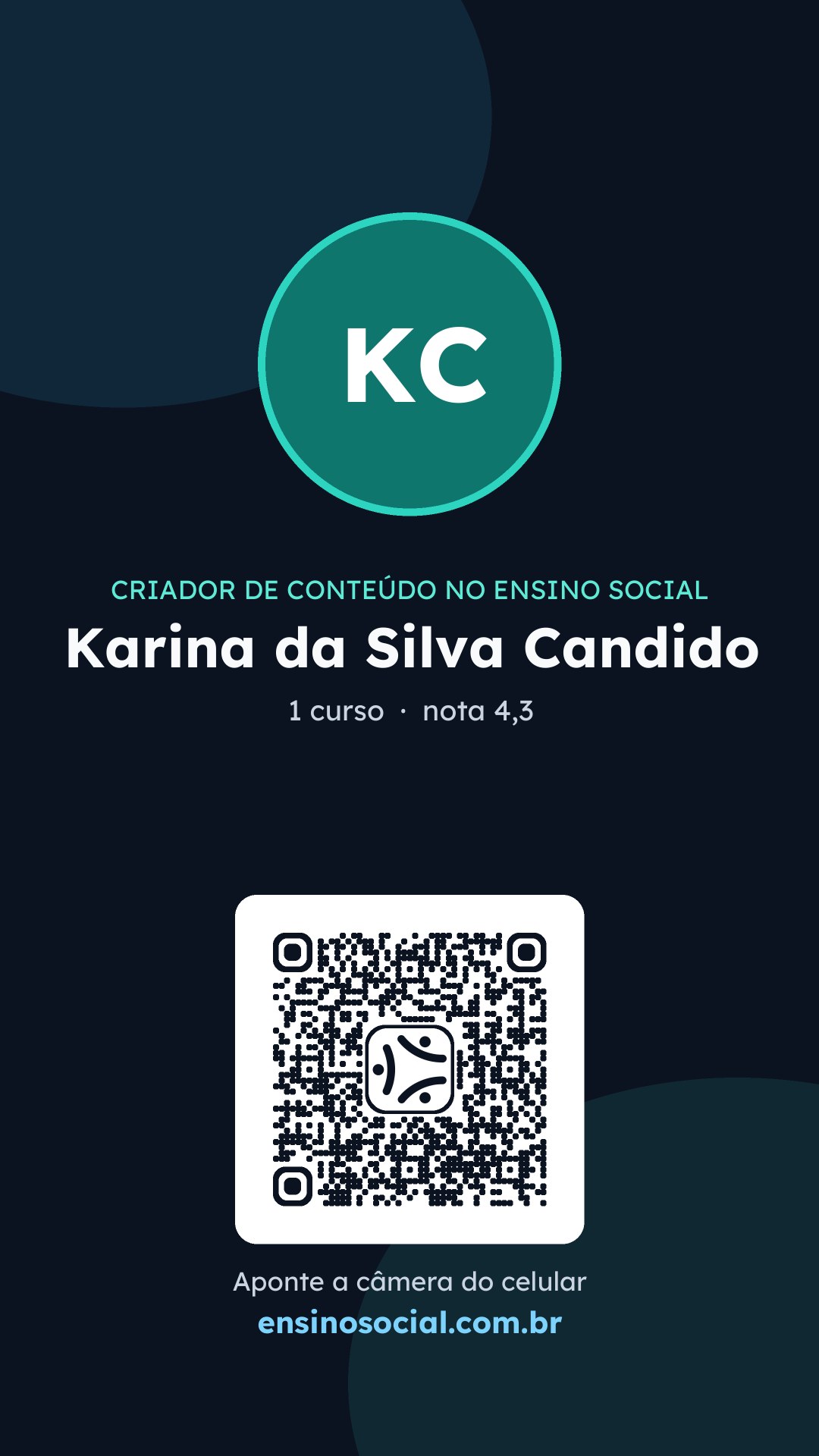 Cartão vertical de divulgação do perfil, formato Stories