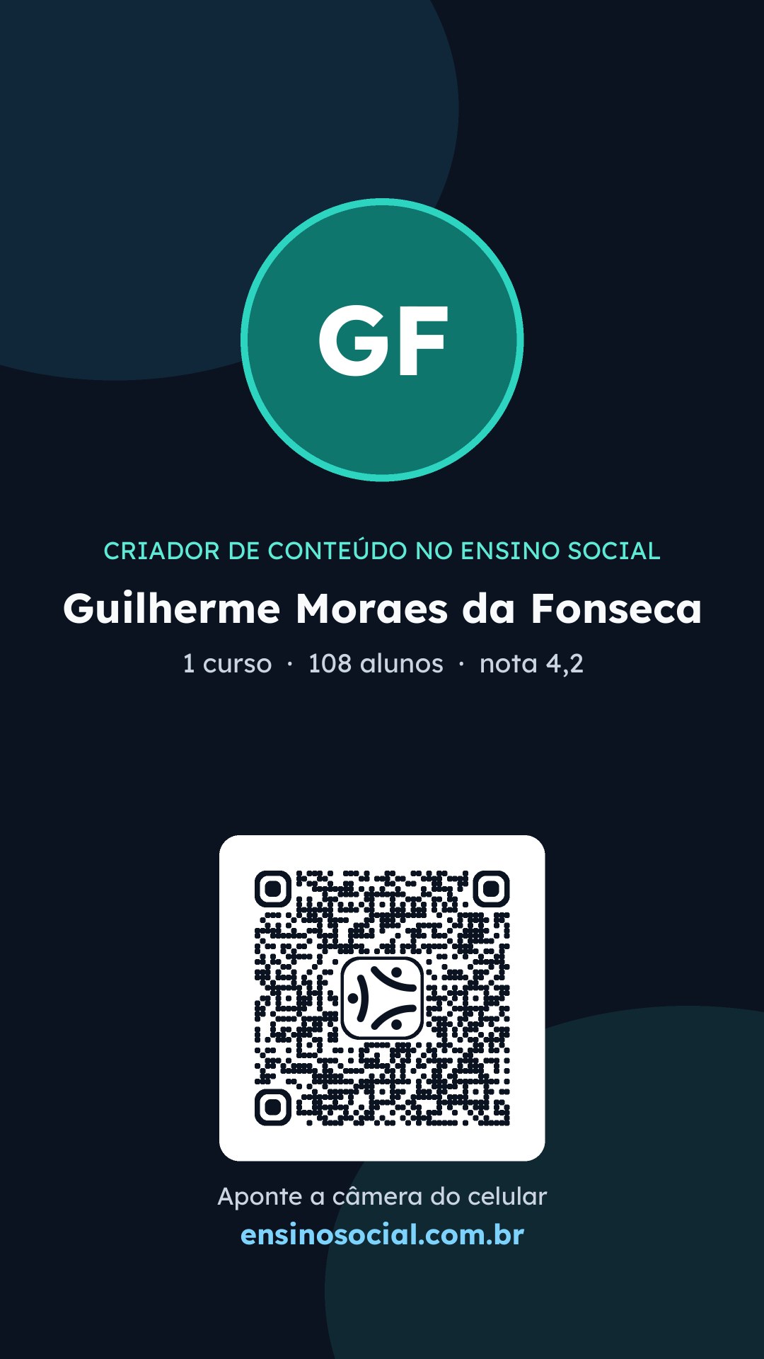 Cartão vertical de divulgação do perfil, formato Stories