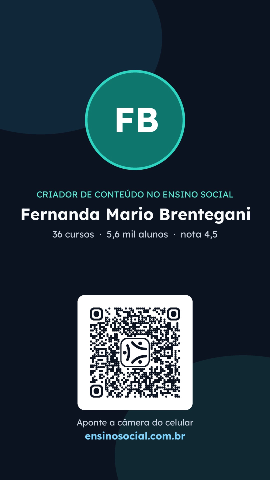 Cartão vertical de divulgação do perfil, formato Stories