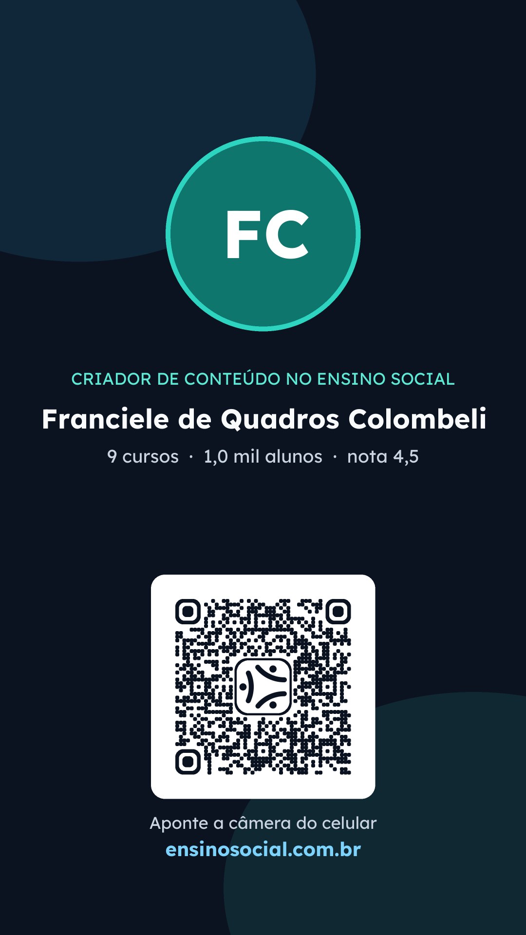 Cartão vertical de divulgação do perfil, formato Stories